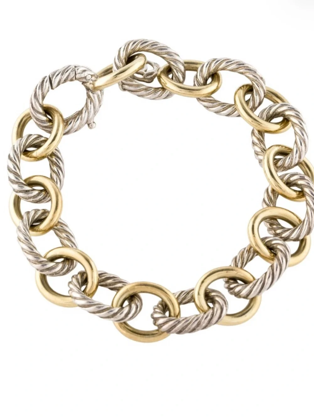 David Yurman Two-Tone Gold and Silver Link Bracelet - Women's Jewelry